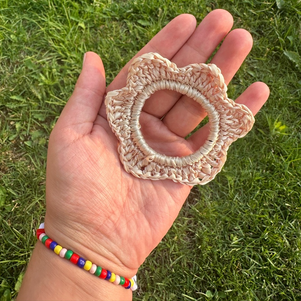 Handmade Flower Scrunchie